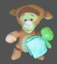Fisher-Price 2005 Disney Baby Tigger With Frog Blanket Soft Rattle Plush Toy