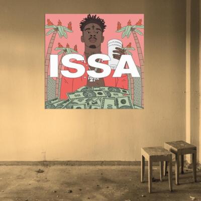 559059 21 Savage 'Issa' Music Album HD Cover Art 36x24 WALL PRINT