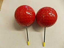 2 NEW IMPACT RESISTENT RED DIMPLE 5" BALL TEE MARKERS FOR GOLF COURSE TEE BOX