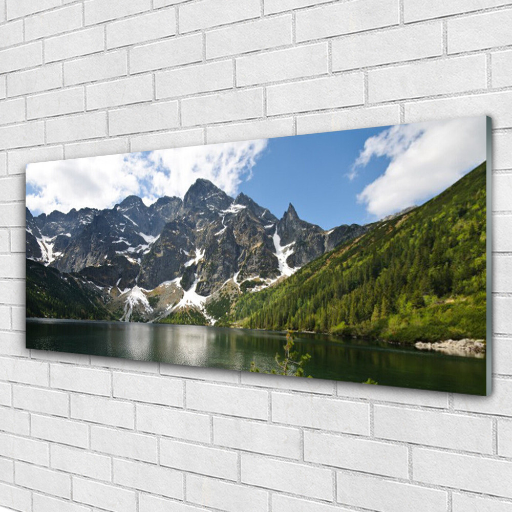 Impression sur verre haut de gamme paysage montagne de 125x50 cm