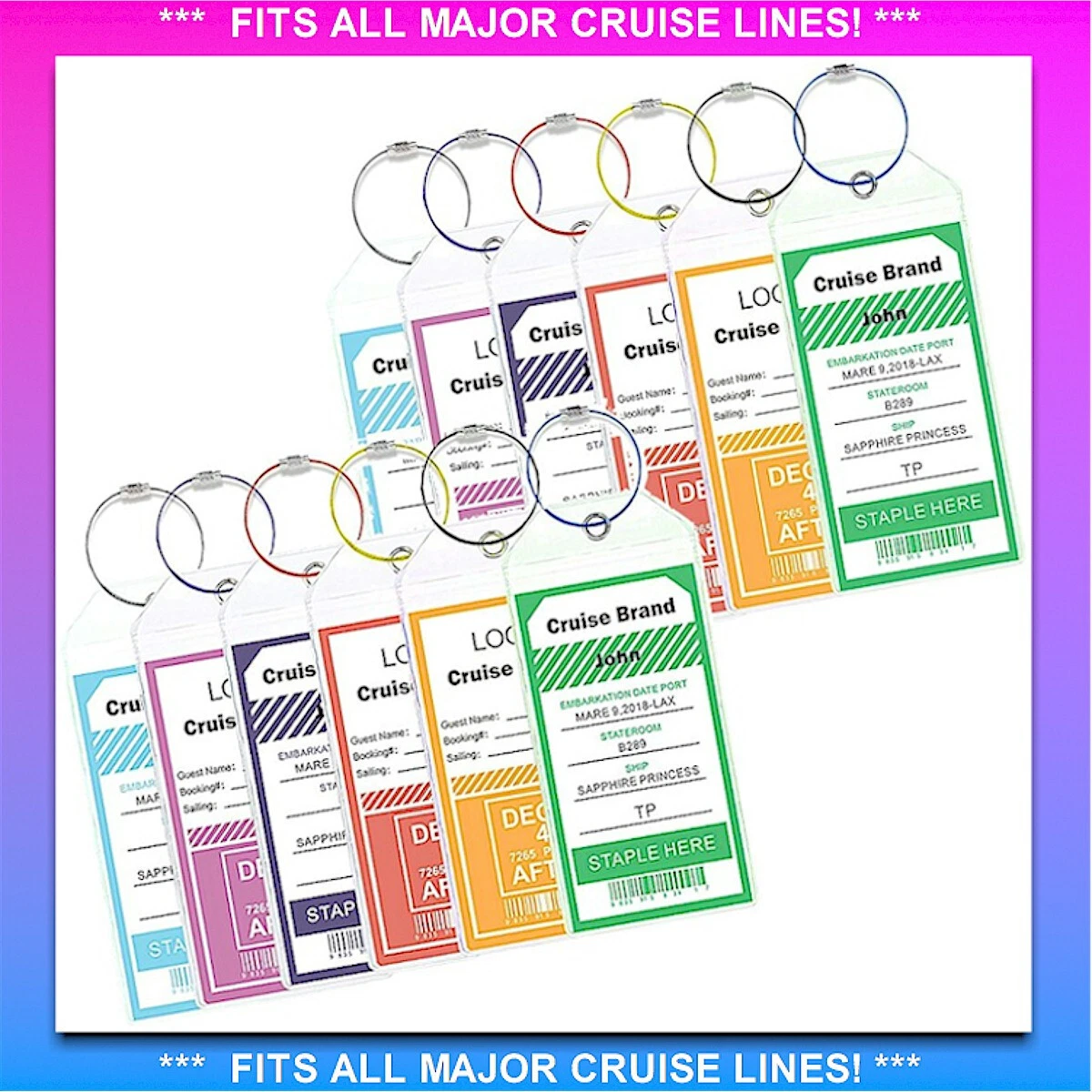 Cruise luggage sales tags bulk