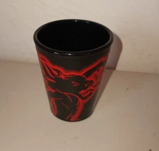 Dragon Fireball Shot Glass~Black and Red~Letter E