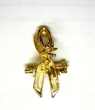Cancer Ribbon w/ Angel Gold Spec Pin Detti Originals