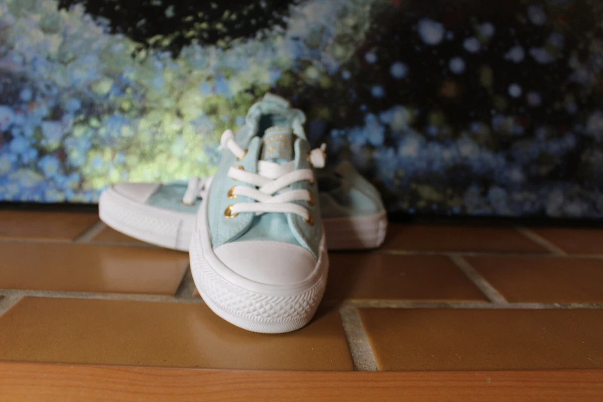 Converse All Star Low Top Elastic Back Light Blue Shoes Womens Sz 5.5
