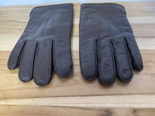 Vintage Unbranded Men's Brown Genuine Leather Thinsulate Lined Gloves Size Large