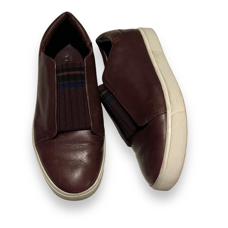 Vince Women Cantara Burgundy Bordo Leather Slip On Casual Sneakers Loafers 7.5 - Image 2 of 4