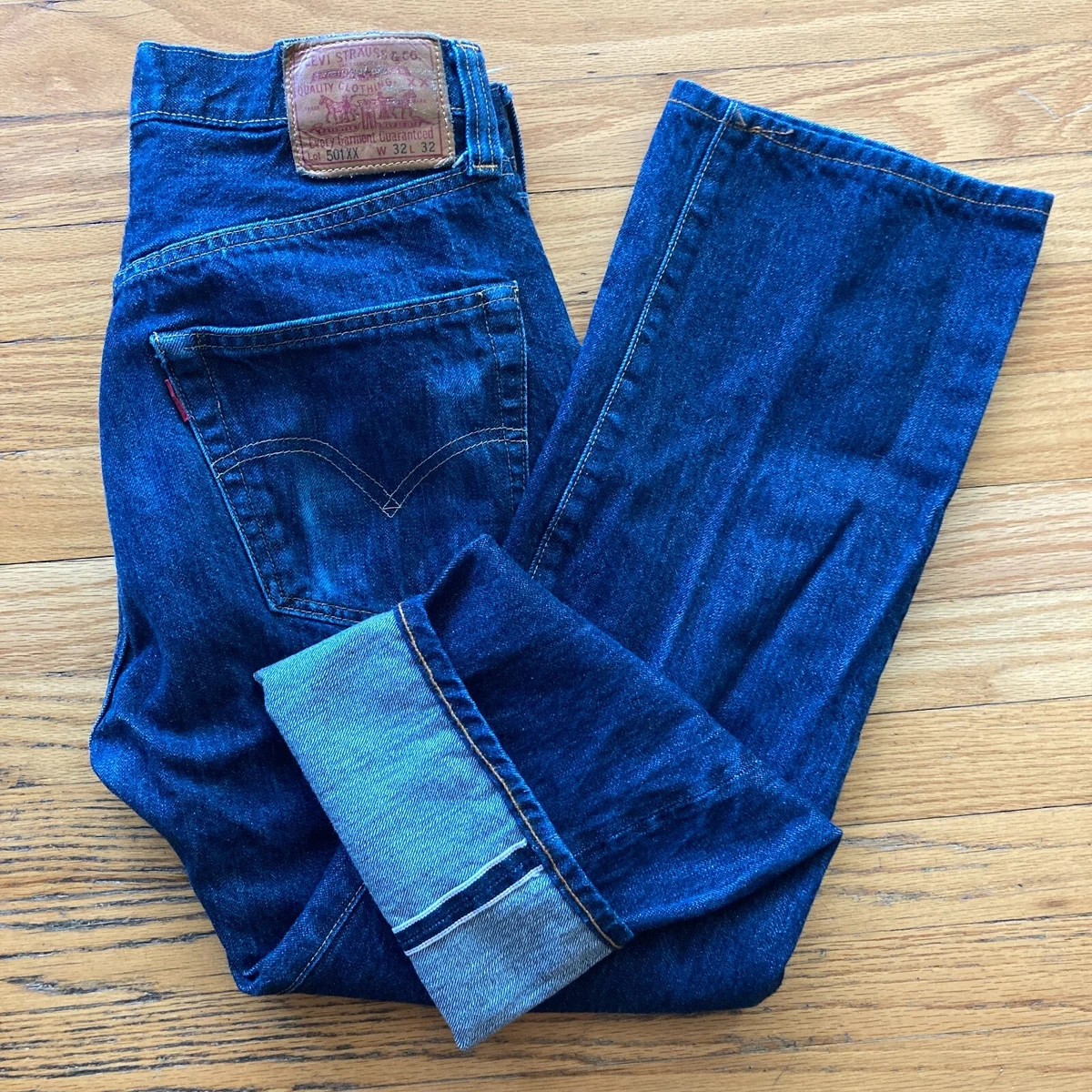 VINTAGE 1947 STYLE LEVIS 501XX BIG E JEANS MEN BLUE INDIGO