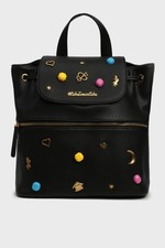 Tosca Blu Black Backpack With Magnetic Snap