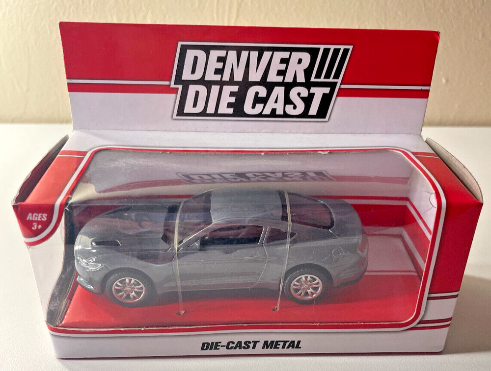 DENVER DIE CAST METAL GRAY CAR + DENVER MODELS RACING CAR