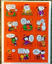 VTG 80s Hallmark HALLOWEEN Stickers PEANUTS Snoopy GREAT PUMPKIN CHARLIE BROWN
