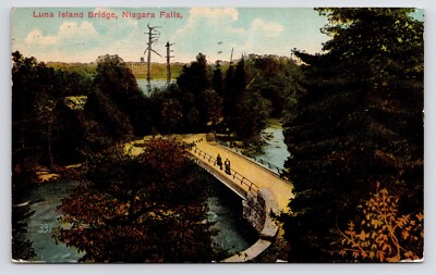 Luna Island Bridge Goat Island Niagara Falls New York NY c1908 Postcard