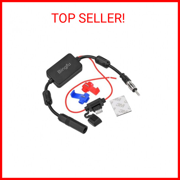 Bingfu Universal Car Stereo FM Radio Antenna Signal Booster Amplifier Amp,12V Po