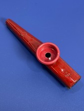 Vtg USA Kazoo Novelty Metal Tin Litho Noise Maker - Membrane Needs Replaced