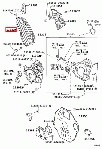Genuine Toyota LandCruiser 105 Series HZJ 1HZ 4.2 Diesel Timing Belt Cover - Picture 13 of 14