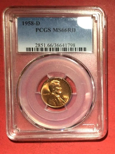 1958D GEM Uncirculated US Lincoln Cent! PCGS Certified MS 66 RED! GEM Beauty!