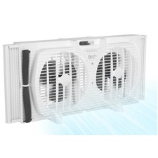 Comfort Zone 3-Speed Dual Blade Window Fan, White