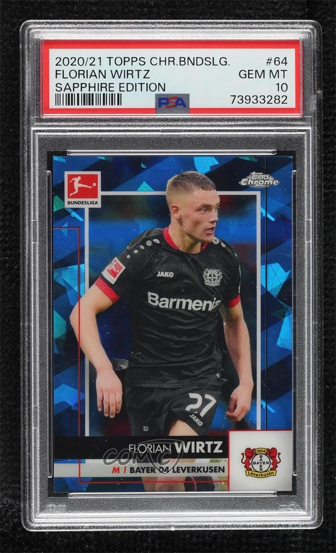2020 Chrome Bundesliga Sapphire Edition Florian Wirtz #64 PSA 10 Rookie RC 0ef9