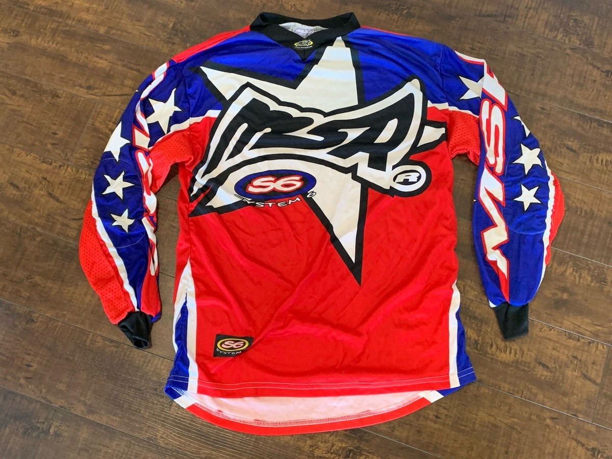 Vintage MSR Motorcycle Racing Jersey System 6 Dirt Bike Motocross