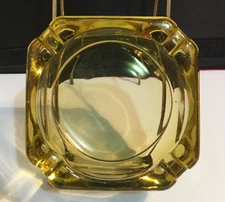 Vintage Square Honey Gold Ashtray
