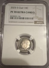 2025-S Clad Roosevelt Dime NGC PF 70 Ultra Cameo