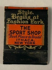 The Sport Shop Full Matchbook Ithaca New York Fashion Park Clothiers Finest Vtg