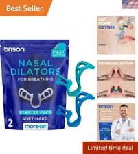 Dual Firmness Nasal Dilators for Sleep & Activity - 2-Pack Airflow Boosters