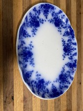 Antique Ridgeways England Flow Blue Semi Porcelain Platter