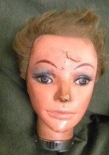 Vintage actual hairdresser Mannequin Head from 70s - Halloween Prop Prank Horror