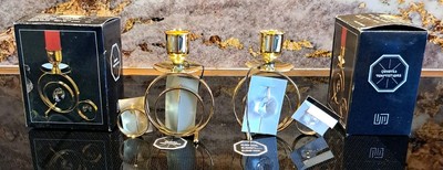 2 Kerzenständer Crystal Temptations 24 Karat vergoldet.  Verpackt & unbenutzt.
