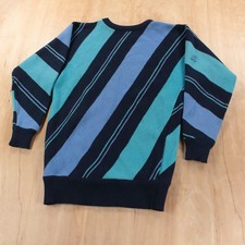 vtg usa made Demetre wool ski sweater ladies MEDIUM 80s 90s colorblock stripe