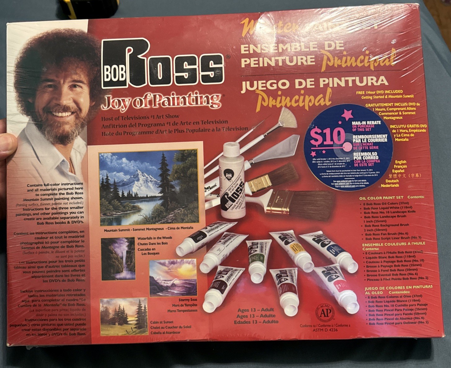 Bob Ross Master Oil Paint Set R6510 w/Brushes & VHS Factory Sealed RARE 1990
