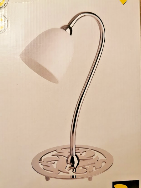 Brilliant Isalie Tischlampe Tischleuchte Schreibtischlampe Chrom Weiß 1Xg9-image