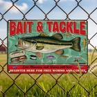 Fishing Bait and Tackle Retro Vintage Tin Metal Signs Home Décor 8x12