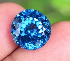 9.25 CT Natural London Blue Topaz AGL Certified Flawless Round Loose Gemstone