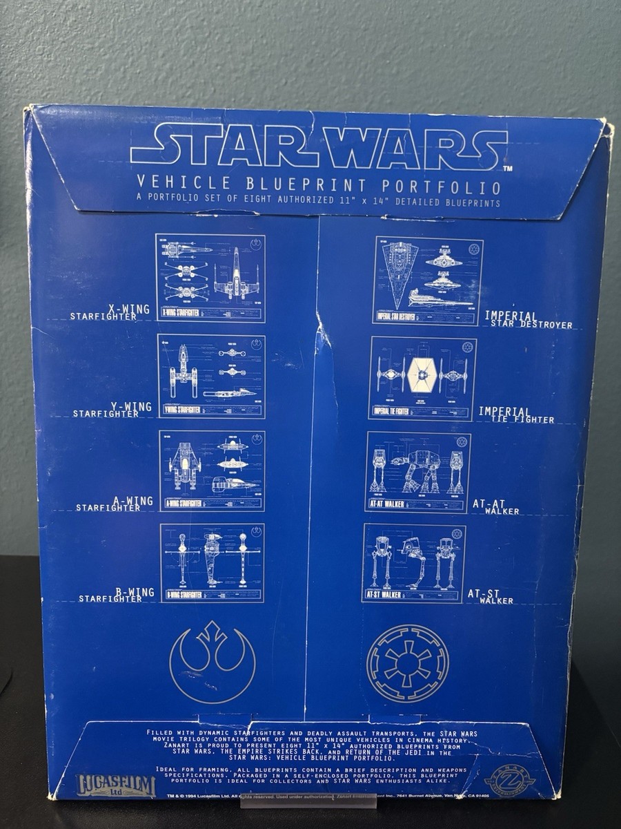 1994 Star Wars Vehicle Blueprint Portfolio Set of 8 Blueprints 11