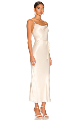 Shona Joy La Lune Bias Cowl Midi Dress in Cream Long US 6 NWT $260 | eBay