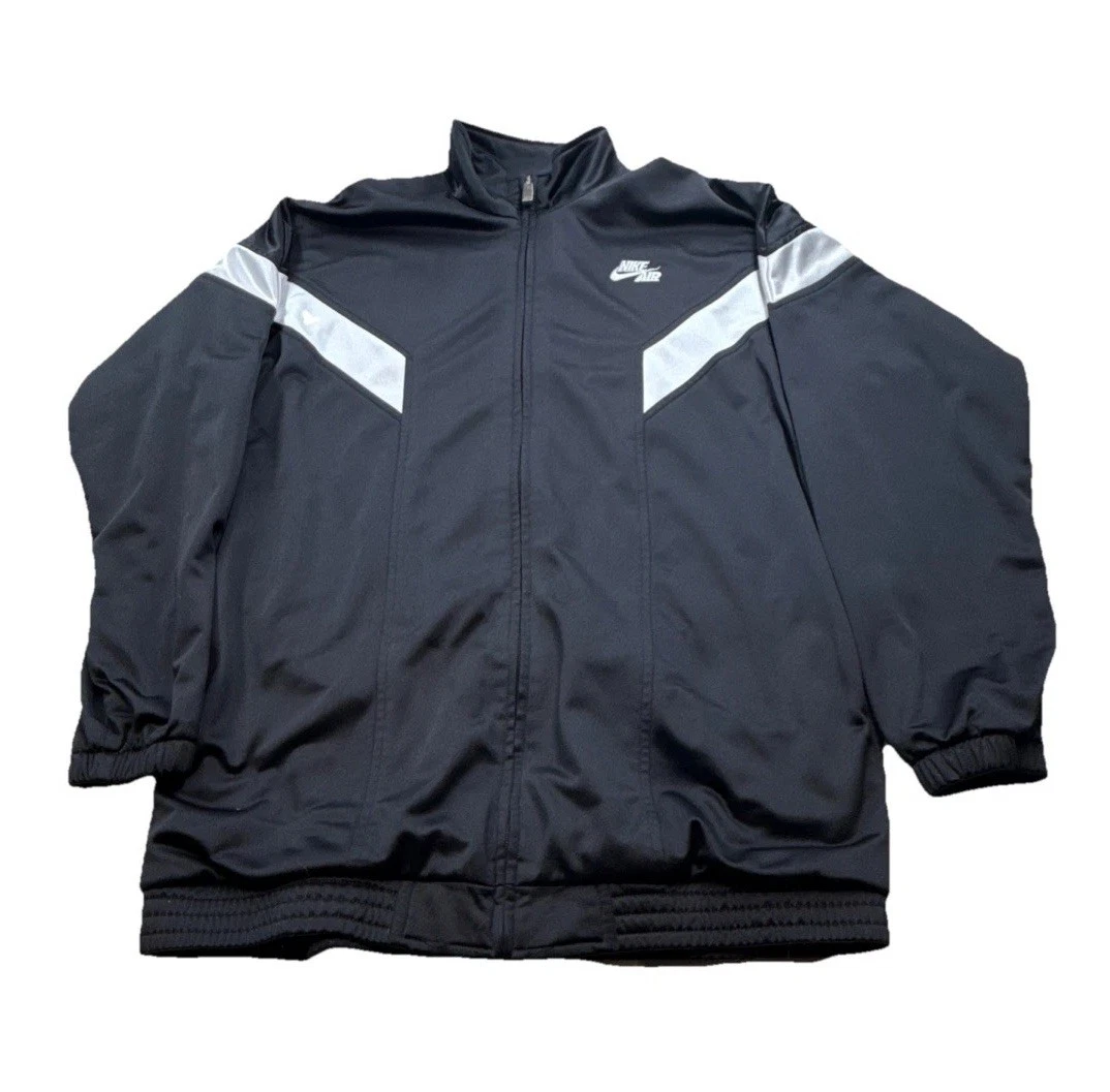 Nike Air Jacket Mens Size LT Black Full Zip Reflective Stripe Windbreaker Coat