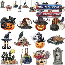 Halloween Ornaments Tree Decorations Set of 24 Spooky Ghost Cat Jack-o'-Lante...