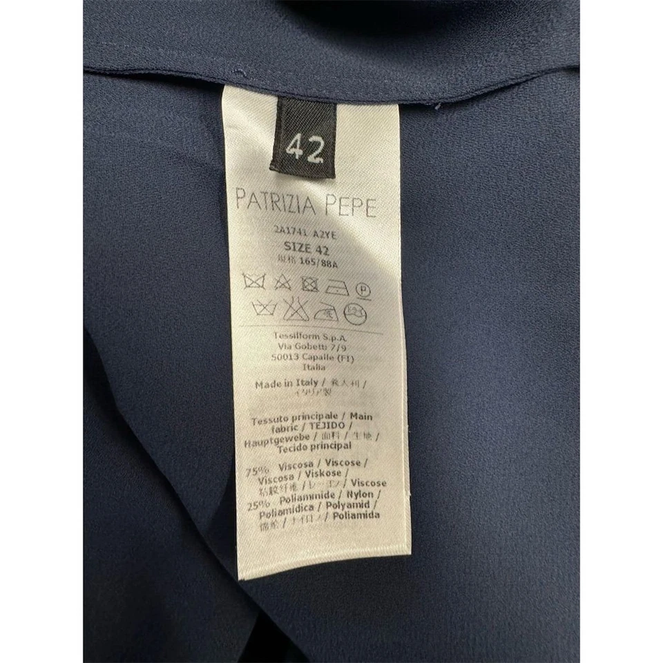 Maxi Vestido Patrizia Pepe Sera Nuevo con Etiquetas Azul Encaje Talla Medianoche IT 42/US 6 Foto 3 de 4