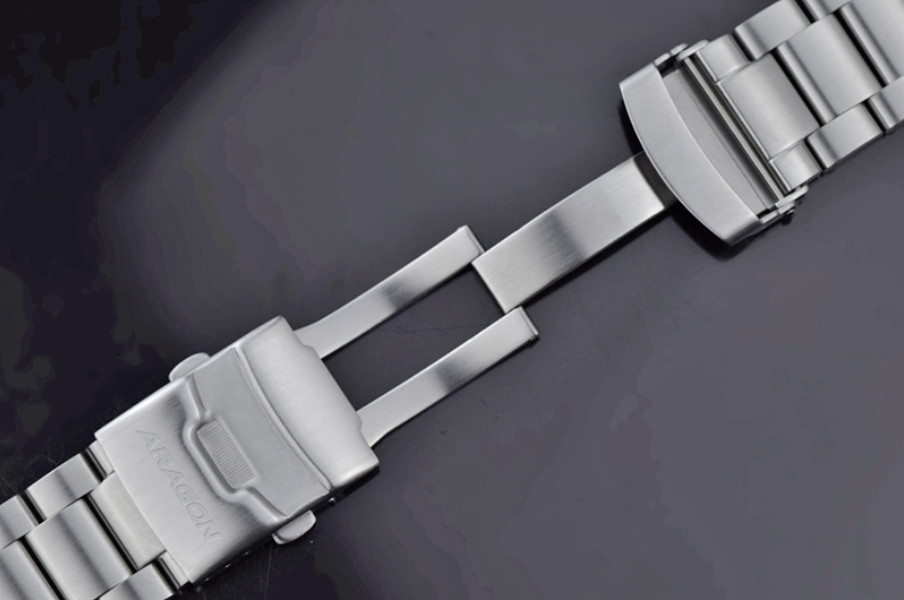 New! ARAGON White MOP Dial Swiss MicroTek T-100 Tube Automatic Watch  45mm A403