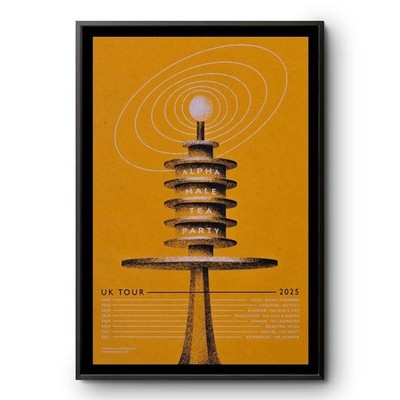 Alpha Male Tea Party UK Tour Poster 2025 Retro Minimalist Art Print