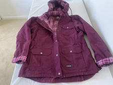 Women’s BERNE Softstone Canvas Chore Coat Size Large Jacket Flannel Lined EUC
