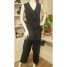 Chic Vintage Late 80s-Early 90s "IN MODA" Two-Piece Pantsuit