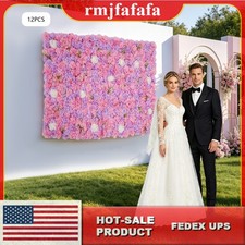 12 Pcs Flower Wall Panel, Artificial Flower Backdrop, Flower Panels for Backdrop