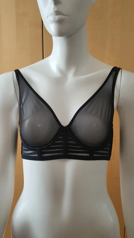 Victoria's Secret BH schwarz transparent 70 c Bügel BH - Bild 1 von 4
