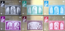 Vintage 1966 Poland Millennium of Christianity Souvenir Stamp Sheets Set of 5