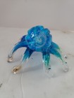 Hand-Blown Murano Style Art Glass Octopus Figurine Cobalt Clear Teal Ocean Sea — photo 3