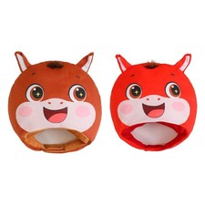 Horse Plush Hat Comfortable Dress up Stuffed Animal Hat for Women Men Unisex
