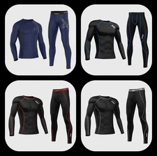 Mens Compression Winter Thermal Base Layer Under Full Suit Tights Shirt Pant  uk
