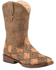 Roper Girls' Bird Blocks Western Boot - Square Toe - 09-018-1902-2102 TA